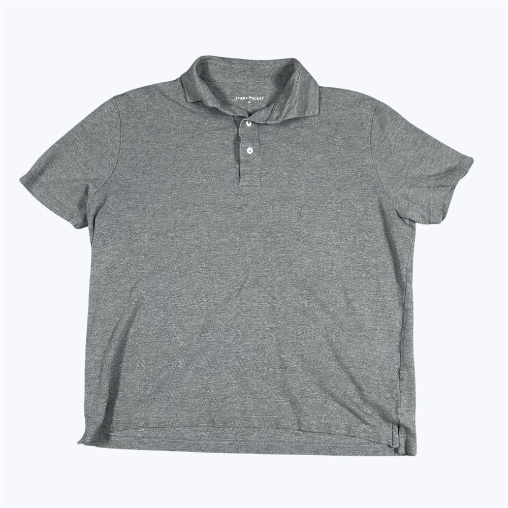 Spier & Mackay Polo Shirt Mens Sz M Gray Short Sleeve Pique Rugby Tennis Golf